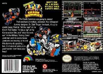 Incredible Crash Dummies, The (USA) (Beta) box cover back